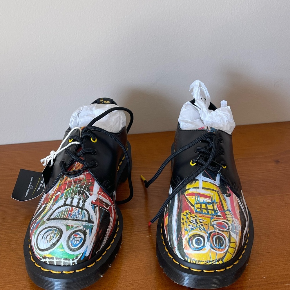 Dr. Martens Black Multicolor Lace Up Boots